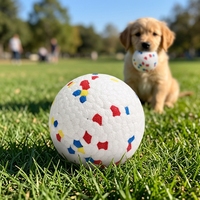 Balle de jeu pour chien en ETPU, style pop-corn, résistante aux morsures, flottante, anti-cramponnement, pour grands chiens et chats, multicolore avec trou