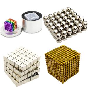 Permanent Ndfeb Industrial Magnetic Nickel Gold Color Coated Cube Magnetic Block Circular Sphere Neodymium/Neodium Magnet Balls