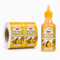 Étiquette personnalisée pour sauce miel-moutarde, autocollant adhésif imperméable de qualité alimentaire, impression vinyle