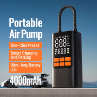 Gonfleur de pneus électrique portable sans fil en ABS avec écran LED, pompe à air numérique pour pneus de voiture - Compresseur d'air 12V