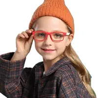 แว่นตาสี่เหลี่ยมซิลิก้าเจลยืดหยุ่นสำหรับเด็ก,แว่นตาป้องกันแสงสีฟ้าใช้คอมพิวเตอร์ตัวกรองแสงสีน้ำเงินแว่นตาป้องกันแสงสำหรับเด็กผู้ชายและเด็กผู้หญิง