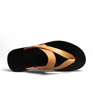 Nuevas Chanclas de cuero de alta calidad, diseño plano de marca de lujo, <span class=keywords><strong>sandalias</strong></span> de gladiador romano de vaca genuina 38-46, OEM de fábrica de gran tamaño - Product Image 5
