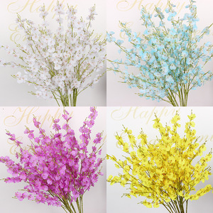 Orchidée Artificielle Dansante en Soie, Décoration de Plafond pour Mariage, Bouquet Jaune et Blanc, Marqueur d'Allée, Ornement de Table - Product Image 3
