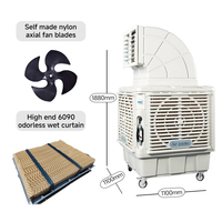 Refroidisseur d'air évaporatif HeNeng HNY18E-1 22000CMH pour usage industriel, ventilateur de refroidissement à eau, pompe à moteur AC, sur pied, économie d'énergie
