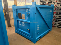 Panier de chargement offshore à demi-hauteur en acier Corten de 1,5 mètre, conforme aux normes DNV 2.7-1 ou ISO 10855, avec porte latérale, 5 pieds