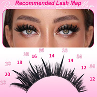 Faux cils DIY en grappe, style féerique à talon pointu, avec picots améliorés, pour cils en plastique noir 100D/80D