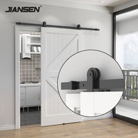 JIANSEN Kit de quincaillerie pour portes de grange de 5 à 16 pieds Ensemble de quincaillerie pour portes coulissantes à usage intensif pour portes intérieures et extérieures