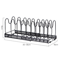 Support de rangement télescopique multi-couches réglable pour couvercles de casseroles, multifonctionnel, sans perçage, avec revêtement antidérapant en caoutchouc ondulé