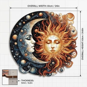 Arte Mural Personalizado Cortado con Láser, Rompecabezas de 61x63cm, <span class=keywords><strong>MDF</strong></span> con Borde Texturizado, Herrajes de Montaje, 5mm de Grosor, Ecológico, Seguro, No Tóxico, Resistente - Product Image 4