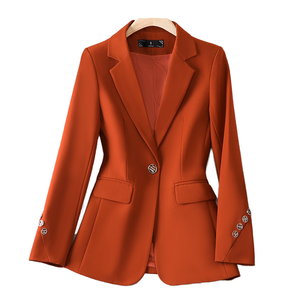 Blazer formel pour femme de haute qualité, automne, boutonné, double boutonnage, coupe ajustée, <span class=keywords><strong>veste</strong></span> de costume <span class=keywords><strong>noire</strong></span> - Product Image 1
