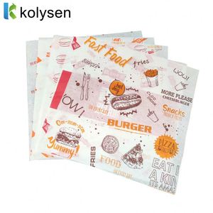 Food Grade Coated Greaseproof PE Paper Burger Sandwich Bread <b>Packaging</b> Custom Printed Hamburger Wrapping Pulp <b>Material</b> - Product Image 5