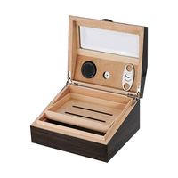 Boîte en bois de noyer personnalisée - Fenêtre en verre inclinée et peinture haute brillance, Coque de compteur de style chinois sur mesure