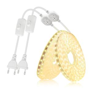 AC 220V 60leds Smd 5050 tira de luz impermeable IP67 alto lumen Flexible tira de luz Led al aire libre <span class=keywords><strong>Camping</strong></span> sitio decorar Luz - Product Image 4