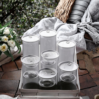Boissons en PET, 30 gobelets en verre, boissons en verre, bouchon en PP, logo en relief, impression en ml, type de couvercle transparent, boîtes