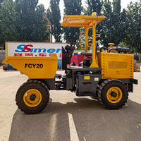 Mini-dumper chinois 4x4 FCY20 à vendre – Camion benne de chantier, machine de terrassement, homologué CE