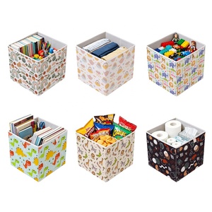 Thấp moq nhà máy tùy chỉnh bền có thể gập lại phim hoạt hình in lưu trữ Cubes trẻ em hộp vải có thể gập lại <span class=keywords><strong>Cube</strong></span> lưu trữ đồ chơi cho trẻ em - Product Image 3