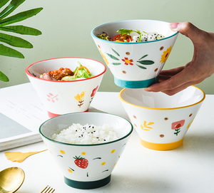 Cuenco de Ramen de cerámica ecológico de estilo <span class=keywords><strong>japon</strong></span>és Cuenco de arroz de fideos antiescaldado lindo <span class=keywords><strong>para</strong></span> viajes - Product Image 2