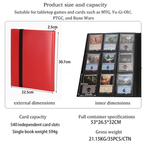   Album de rangement pour cartes à collectionner PP 9 pochettes 540 cartes, classeur à chargement latéral pour cartes TCG, CCG, cartes sportives et cartes de collection - Product Image 2