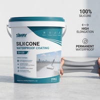 SV120 Mastic silicone liquide 100% monocomposant anti-fissures pour toitures plates, peinture de toiture, revêtement imperméabilisant pour béton et tuiles, application au pinceau