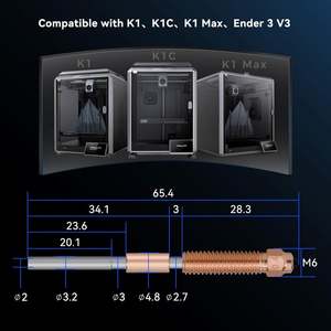 Kit de boquillas de 0,4mm, <span class=keywords><strong>boquilla</strong></span> de acero endurecido de aleación de cobre para impresoras 3D K1C <span class=keywords><strong>Ender</strong></span> <span class=keywords><strong>3</strong></span> V3 <span class=keywords><strong>Ender</strong></span> <span class=keywords><strong>3</strong></span> V3 Plus - Product Image 5