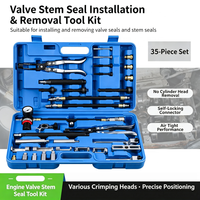 Kit de 35 outils de dépose de joints de soupape en acier à haute teneur en carbone avec mallette rigide pour compresseur de ressort de soupape de culasse, outil de moteur automobile