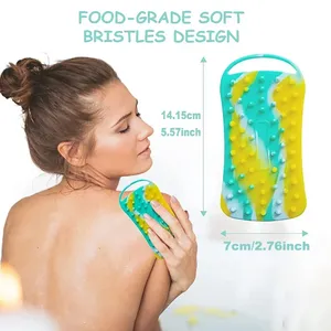 Zenidoo Brosse de Douche 2-en-1 en Silicone Alimentaire Double Face Douce pour Massage du Cuir Chevelu et Nettoyage Corporel Moussant - Product Image 4
