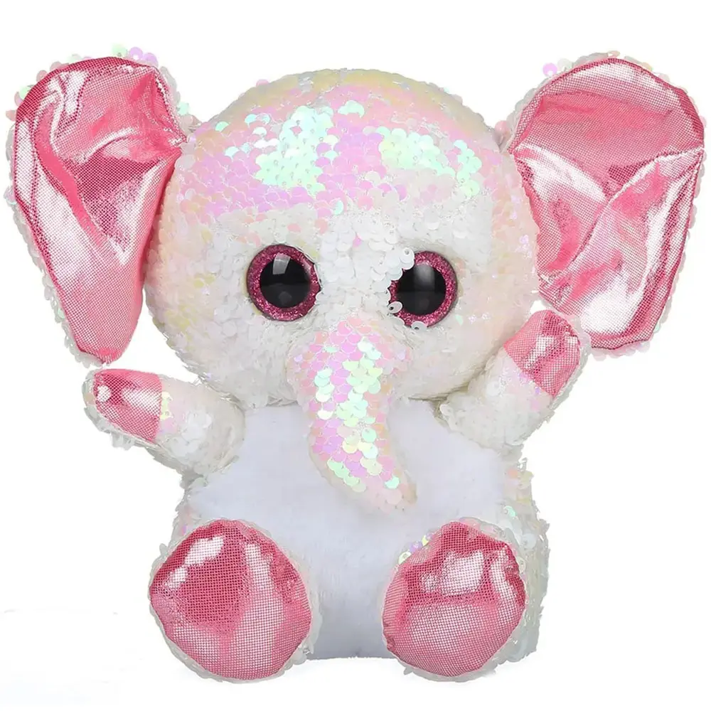 Wholesale Custom Design Stuffed Animal Toys Thailand Elephant Toy Flip Sequin Fabric Soft Toy Elephant