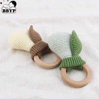 Handgemaakte gehaakte babyrammelaar houten bijtring gehaakte fruitrammelaar speelgoed gebreid speelgoed baby cadeaus geboorte baby kinderdecoratie