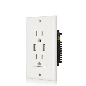 Prise murale universelle 110V USA standard avec 2 prises AC et multi-prises USB, courant nominal 15A - Product Image 2