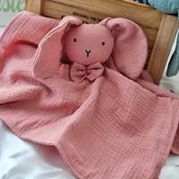 Adorable Doudou Lapin en Mousseline de Coton Bio pour Bébé