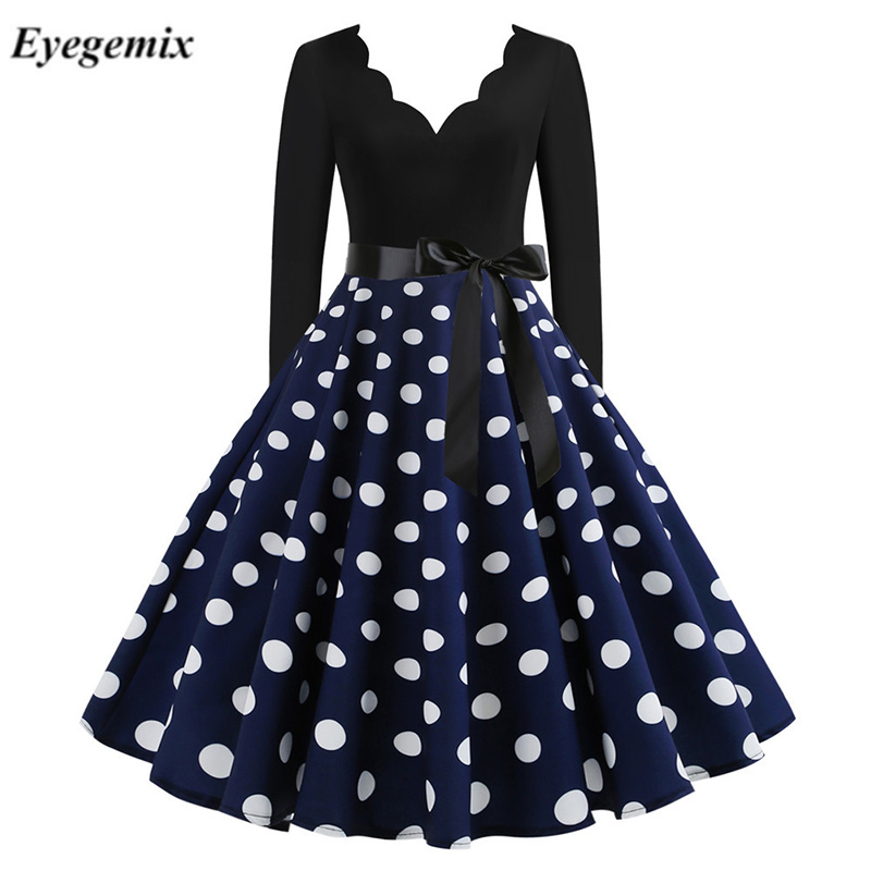 strapless open back dress Blue Cotton Vintage inspired Swing Dress main image 1