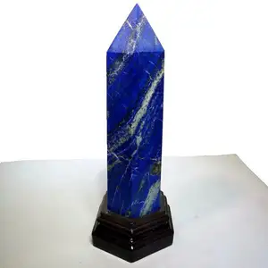 Grande Bacchetta Di Cristallo Naturale Bella Lapis Lazuli Quarzo Guarigione Di Cristallo Punto per la vendita