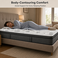 Gel-Memory-Foam-Matratze King Size 25cm 5-Zonen-Unterstützung Gesteppter Strickbezug Komprimiertes Bett Direktlieferant Villa Langlebig