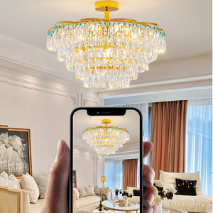 Lustre en cristal semi-encastré, <span class=keywords><strong>luminaire</strong></span> moderne pour chambre à coucher, couloir, entrée, cuisine, <span class=keywords><strong>salle</strong></span> <span class=keywords><strong>de</strong></span> <span class=keywords><strong>bain</strong></span> - Product Image 2