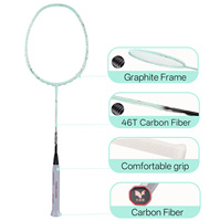 YODIMAN 5U Raquette de badminton professionnelle en fibre de carbone avec poignée en PU, design léger à haute tension, ensemble de raquettes de haute qualité pour couple