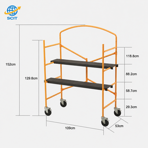 Plataforma de Trabajo Móvil Plegable de Acero Galvanizado, <span class=keywords><strong>Mini</strong></span> Plataforma de Trabajo <span class=keywords><strong>con</strong></span> <span class=keywords><strong>Ruedas</strong></span> para Construcción y Mantenimiento - Product Image 5