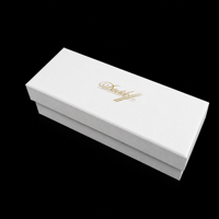 Boîte cadeau rigide blanche personnalisée avec couvercle supérieur et inférieur, estampage à chaud doré, emballage en carton de luxe