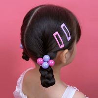 Jolies attaches pour queue de cheval à haute élasticité pour enfants et bébés, accessoires capillaires à perles, élastiques à deux boules pour filles