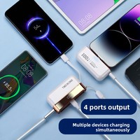 Batterie externe détachable 10000mAh avec câble intégré, charge rapide 22.5W, chargeur portable ultra-plat