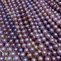 9-11mm AAAA naturel violet rond Edison perle grande taille perle d'eau douce en vrac pour l'artisanat fabrication de bijoux en vrac en gros