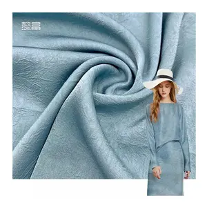 Clothing Wholesale Dress Supplier Chiffon Silk Polyester High Quality 100% Crinkle Back Pleated Stretch Crepe Satin Fabric