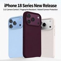Coque de téléphone en silicone liquide en gros pour iPhone 18 17 16 15 Pro Max, toucher doux, antichoc, protection de l'appareil photo, étui mobile