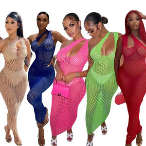 Abito <span class=keywords><strong>Sexy</strong></span> da Donna Monospalla in Rete Traforata Copricostume da Spiaggia Estivo Mini Abito <span class=keywords><strong>Femminile</strong></span> Copribikini - Product Image 6