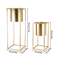 Ensemble de deux pots de fleurs en métal supports de support de plantes modernes porte-fleurs pour pot de fleur salon intérieur
