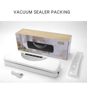 Home Rechargeable USB Food Vacuum Sealer Stainless Steel Vacuum Sealing Machine Outdoor