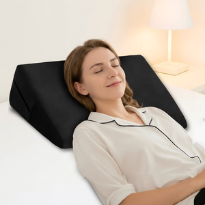 Almohada de Cama Negra Personalizada para Dormir y Leer, Soporte de Espalda de Espuma Viscoelástica, Cojín de Elevación Ortopédico - Product Image 1