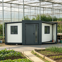 Bâtiment Conteneur Pliable à Double Aile Extensible, Maison Préfabriquée Moderne pour Site de Complexes Hôteliers, Bureau, Ferme, Garde-bouillon