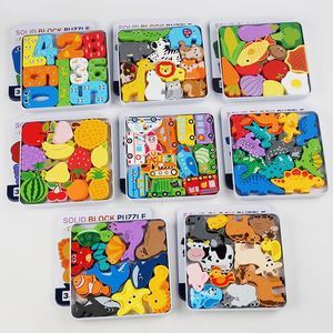 Juguetes Montessori con Logotipo Personalizado, Regalo de Cumpleaños para Niños, Bloques de Madera Apilables, Rompecabezas de Dinosaurios y Anime - Product Image 2