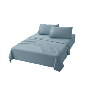 Juego de Sábanas Dobles de Franela Azul Claro Vianney, 100% Poliéster, Transpirables, Teñidas en Color Liso, para Colchón Matrimonial - Product Image 1