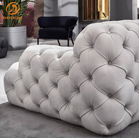 Ensemble de canapé de luxe moderne et modulaire en cuir de chesterfield